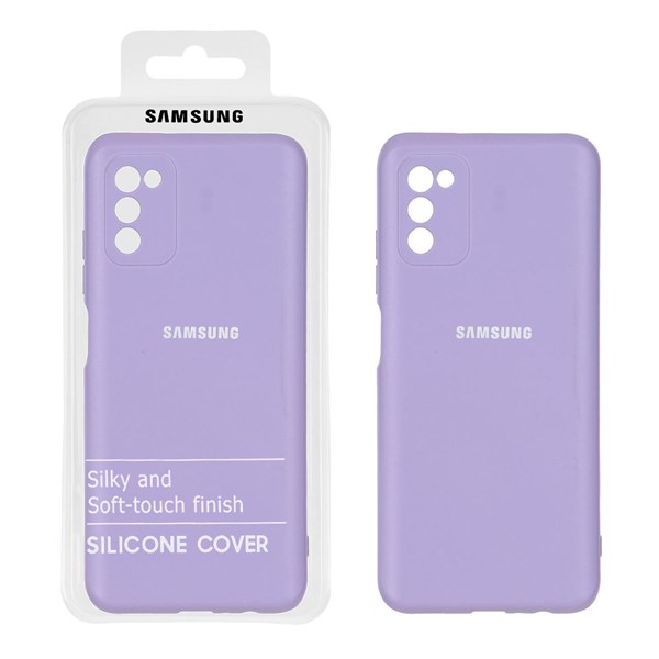 قاب نیو سیلیکون محافظ لنزدار RFF مدل Samsung A03S / A02S - یاسی (پک دار)